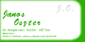 janos oszter business card